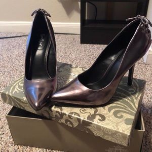 Dark silver high heels